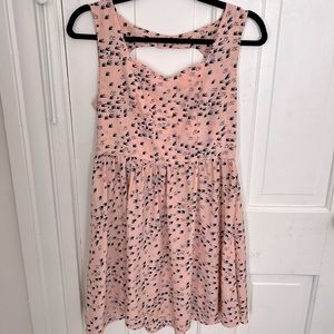 Whimsical Pink Dress with Blue Birds